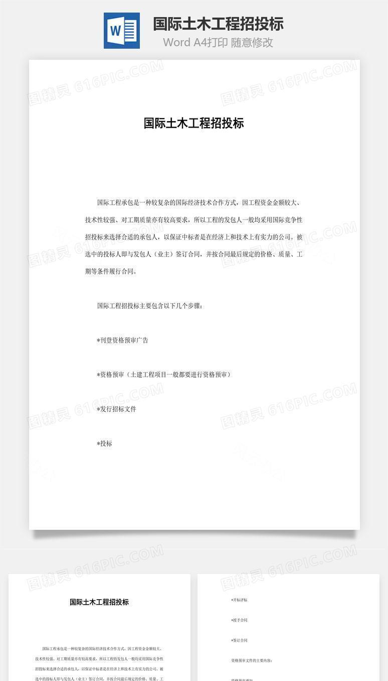 国际土木工程招投标word文档