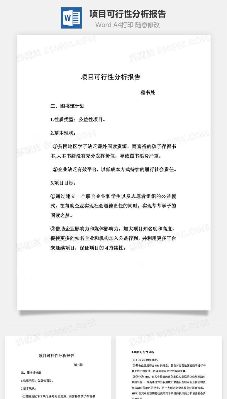 项目可行性分析报告Word文档
