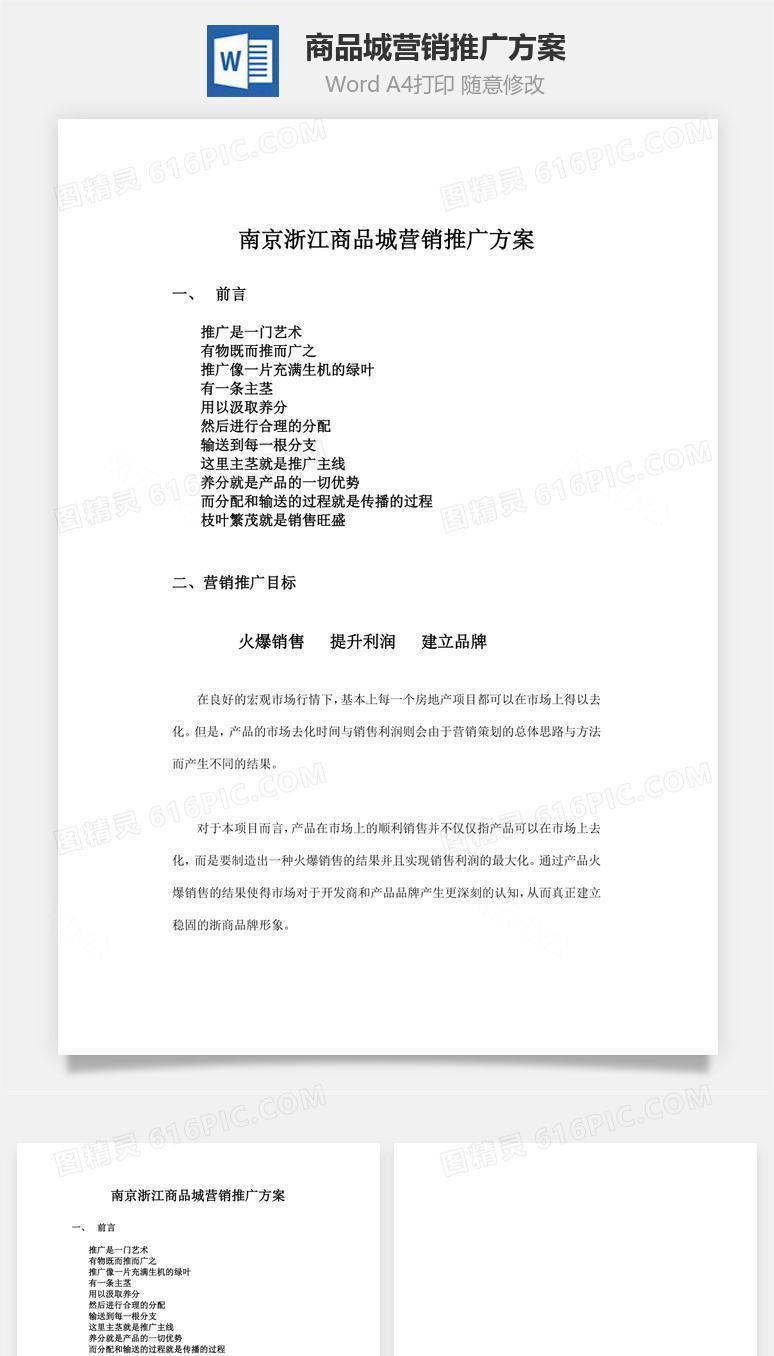 商品城营销推广方案word文档