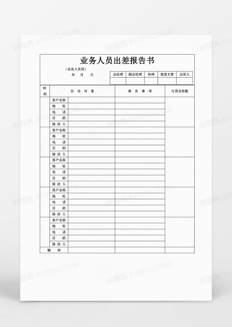 人事管理业务人员出差报告书Word文档
