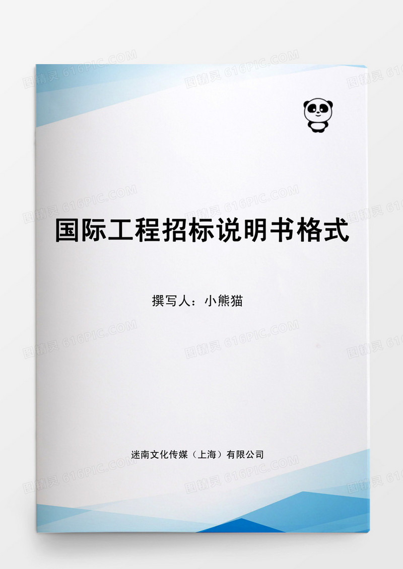 国际工程招标说明书格式Word模板