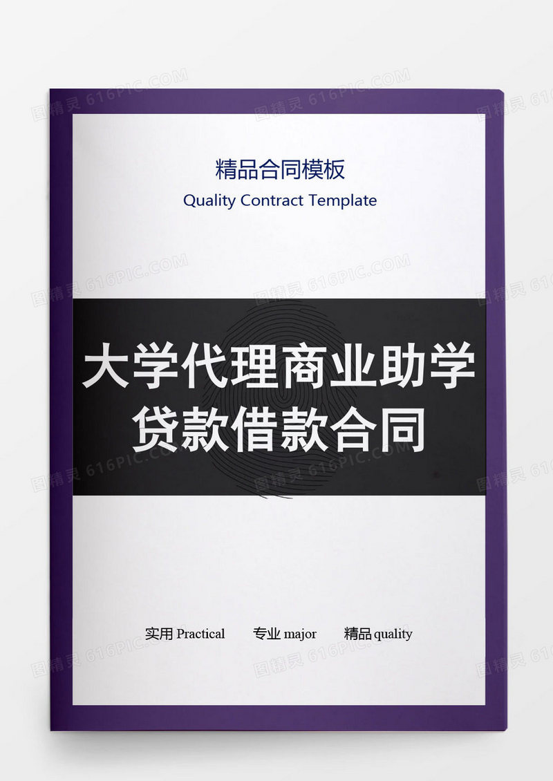 大学代理商业助学贷款借款合同word模板