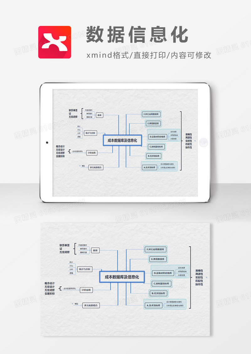 数据信息化思维导图XMind模板