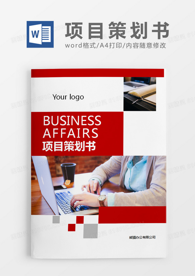 红色商务项目策划书样本word模板