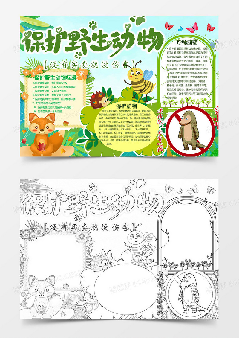 动物保护小报word模板