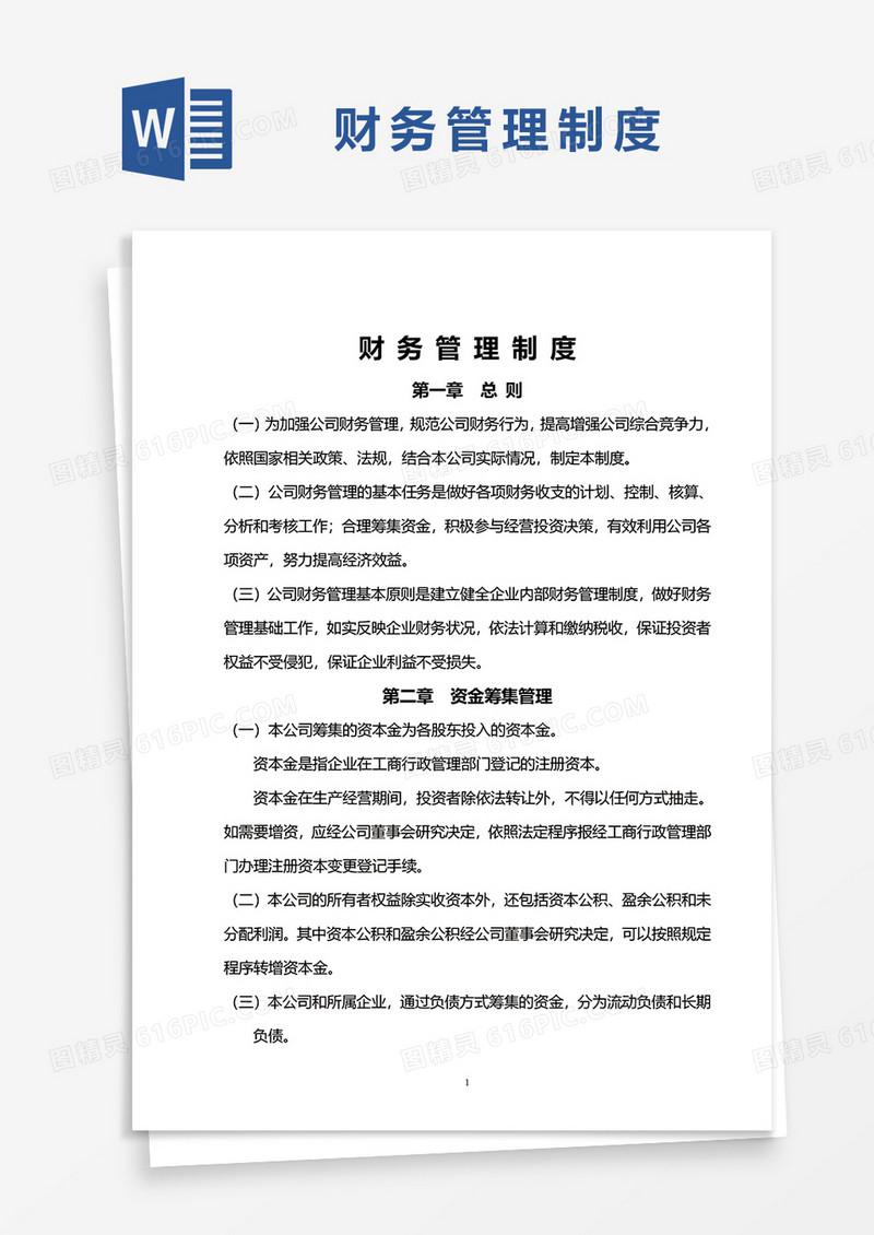 详细财务管理制度word模板