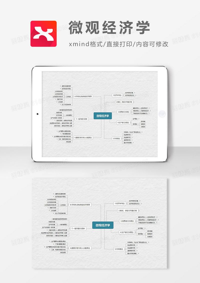 思维导图微观经济学XMind模板