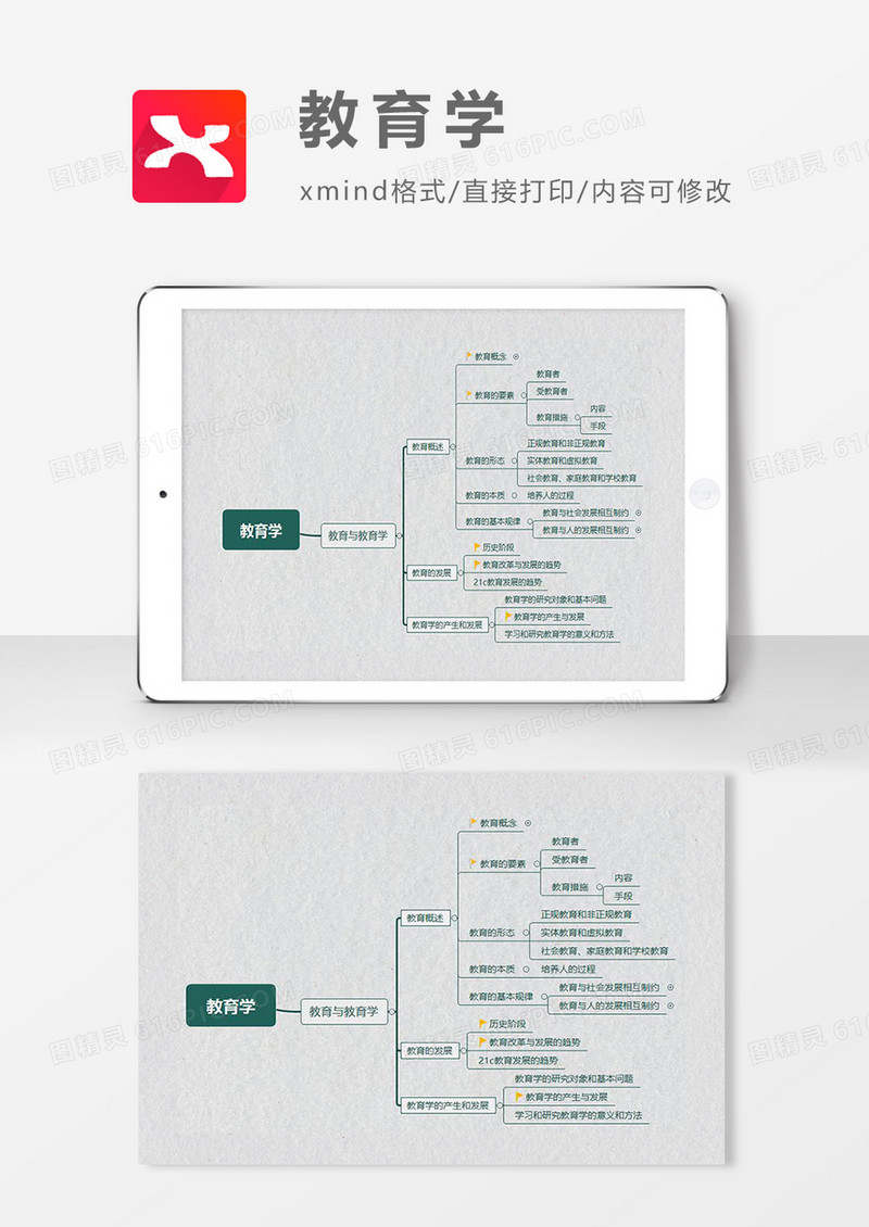 思维导图教育学XMind模板