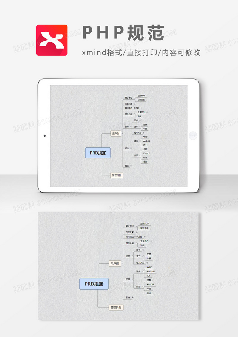 思维导图PHP规范XMind模板