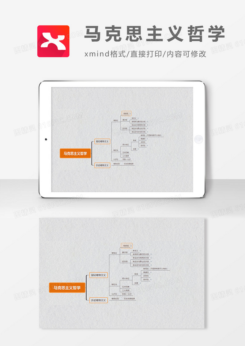 思维导图马克思主义哲学XMind模板
