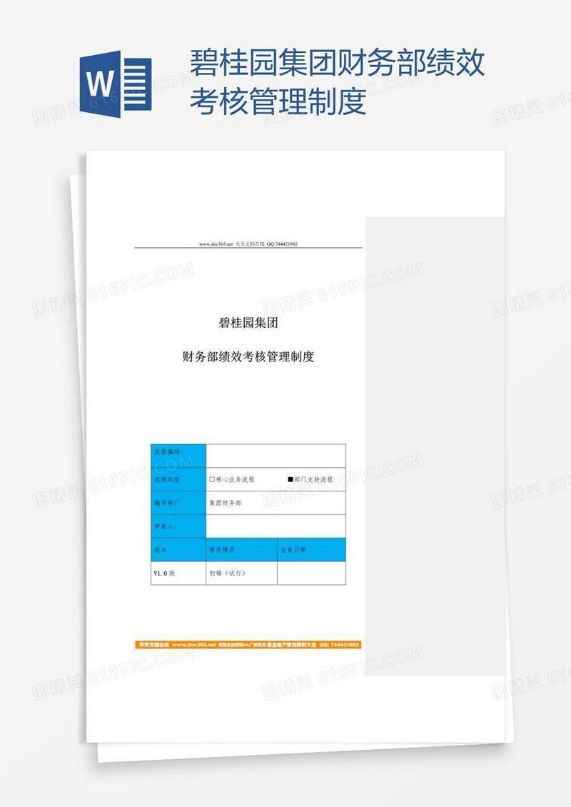 碧桂园集团财务部绩效考核管理制度
