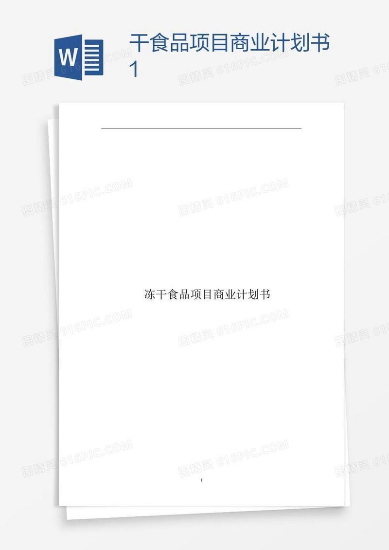 干食品项目商业计划书1