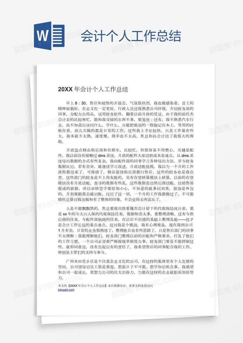 会计个人工作总结