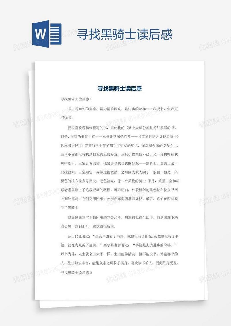 寻找黑骑士读后感