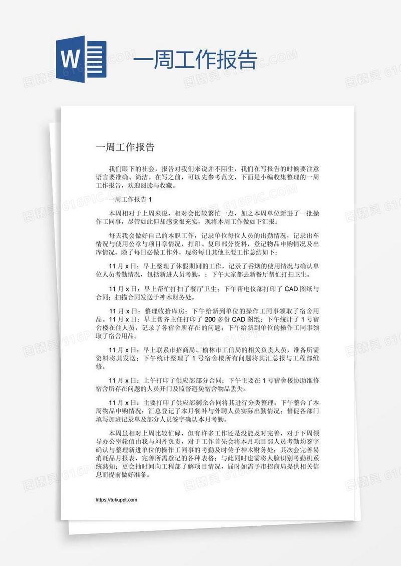 一周工作报告