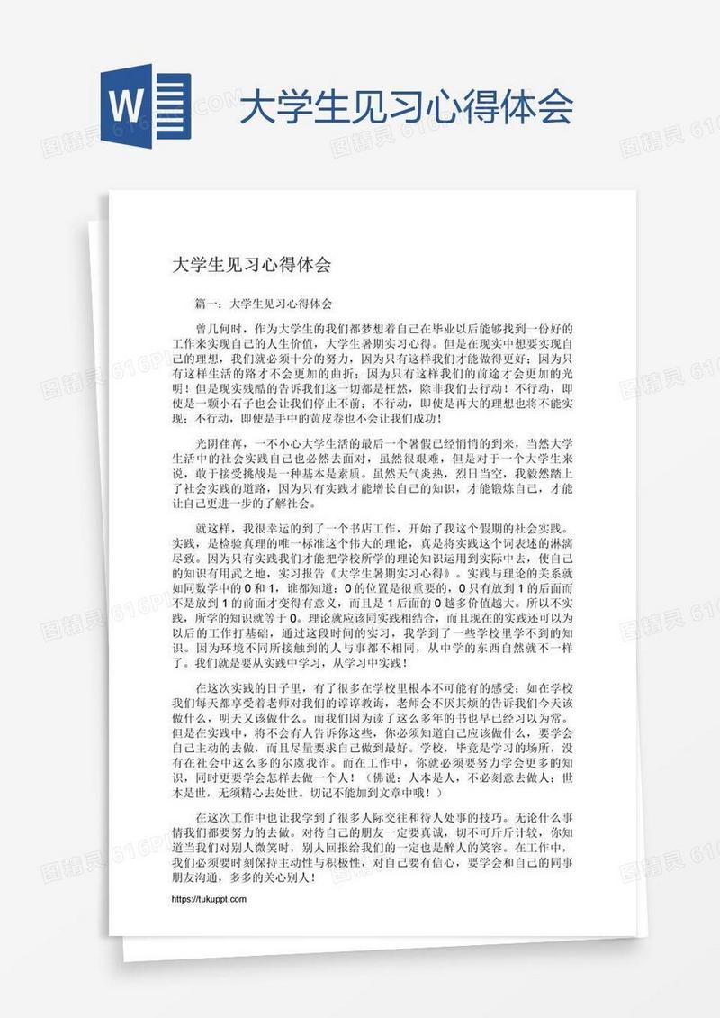 大学生见习心得体会