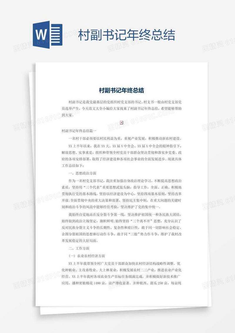 村副书记年终总结