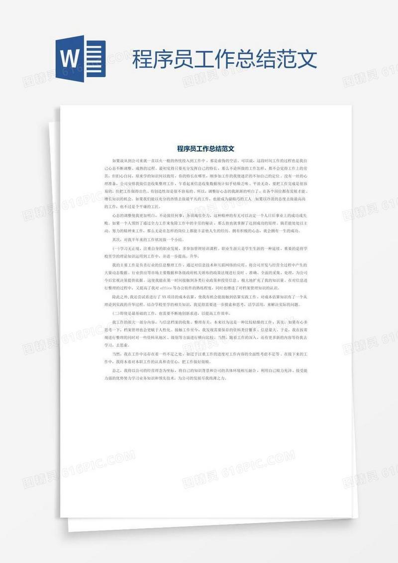 程序员工作总结范文