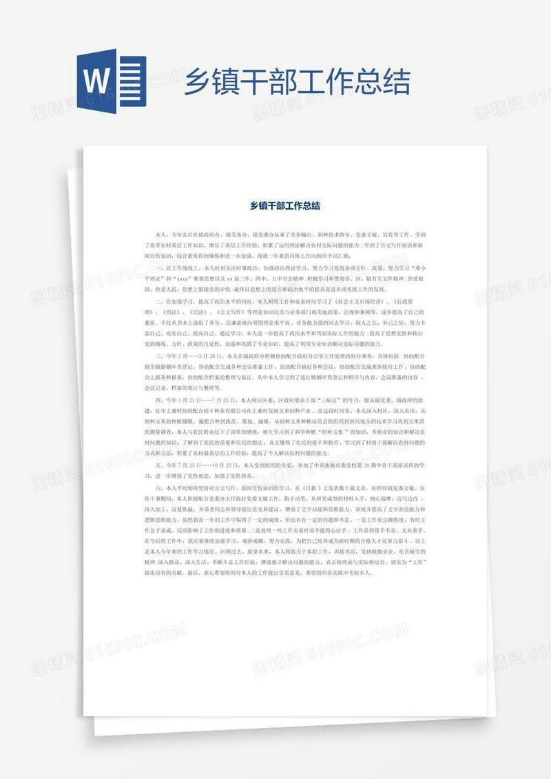 乡镇干部工作总结