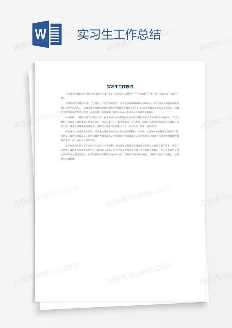 实习生工作总结