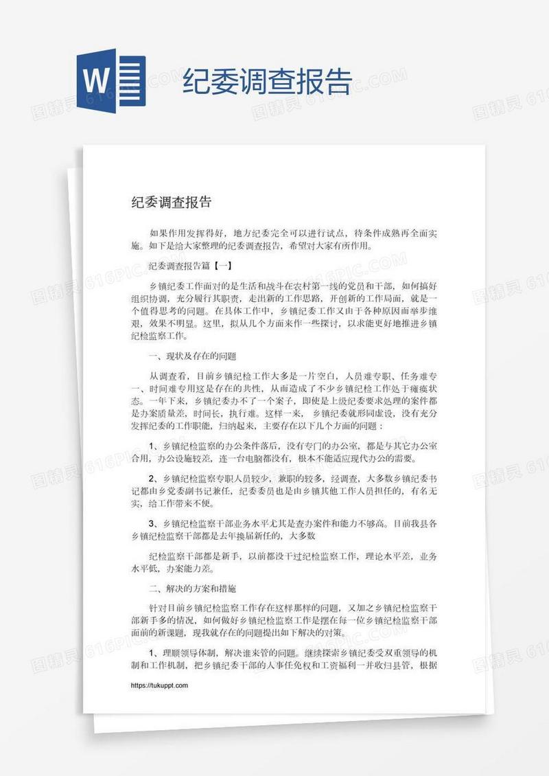 纪委调查报告