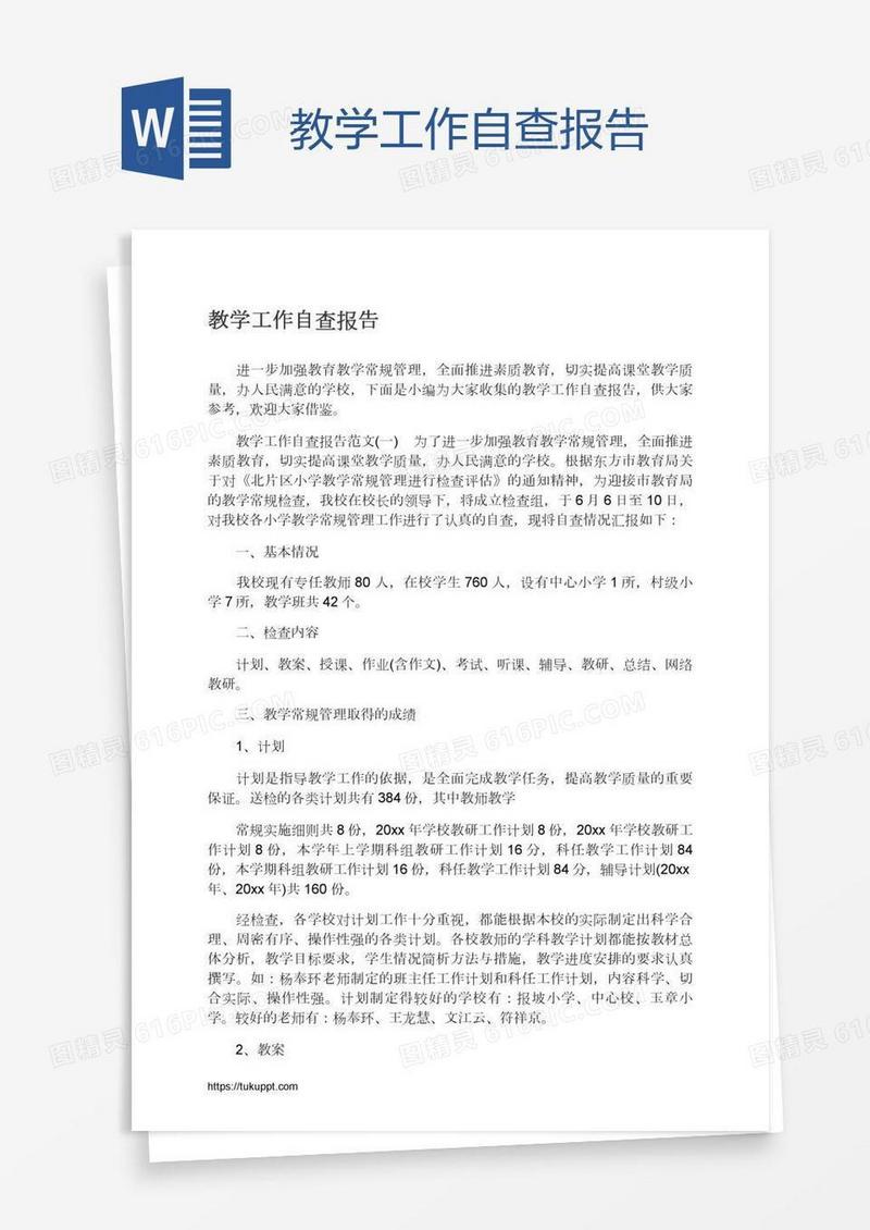 教学工作自查报告