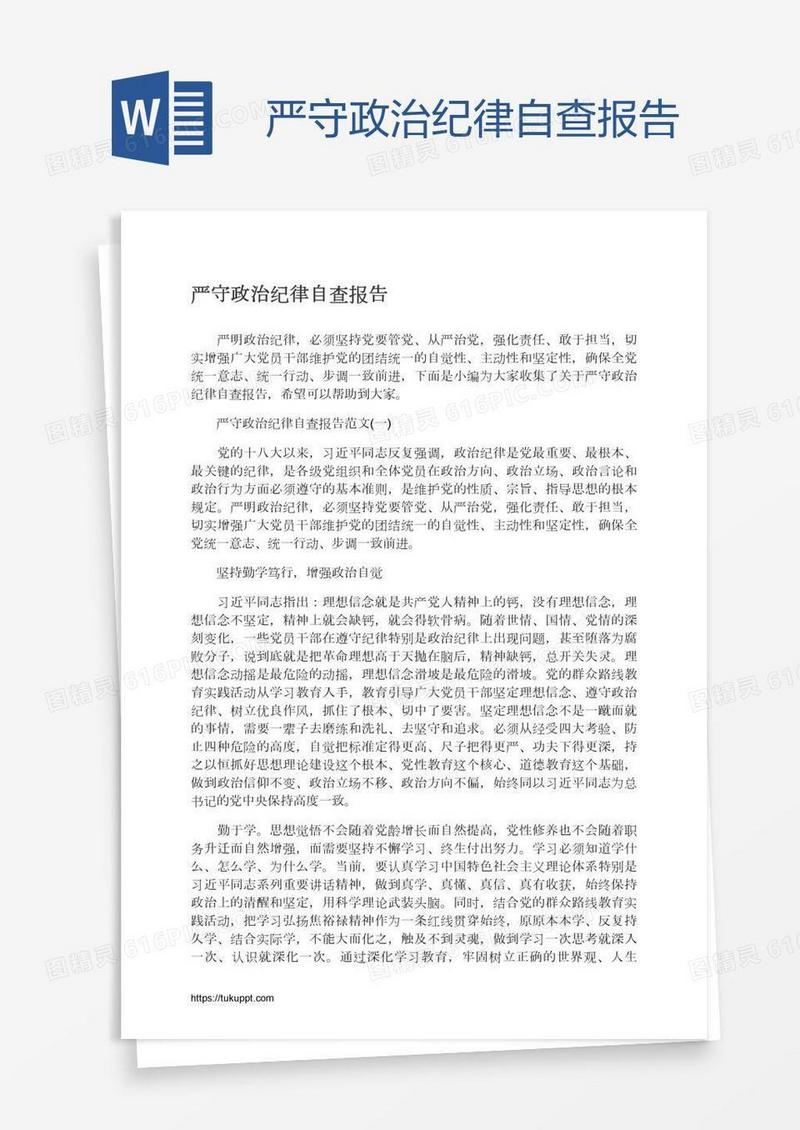 严守政治纪律自查报告