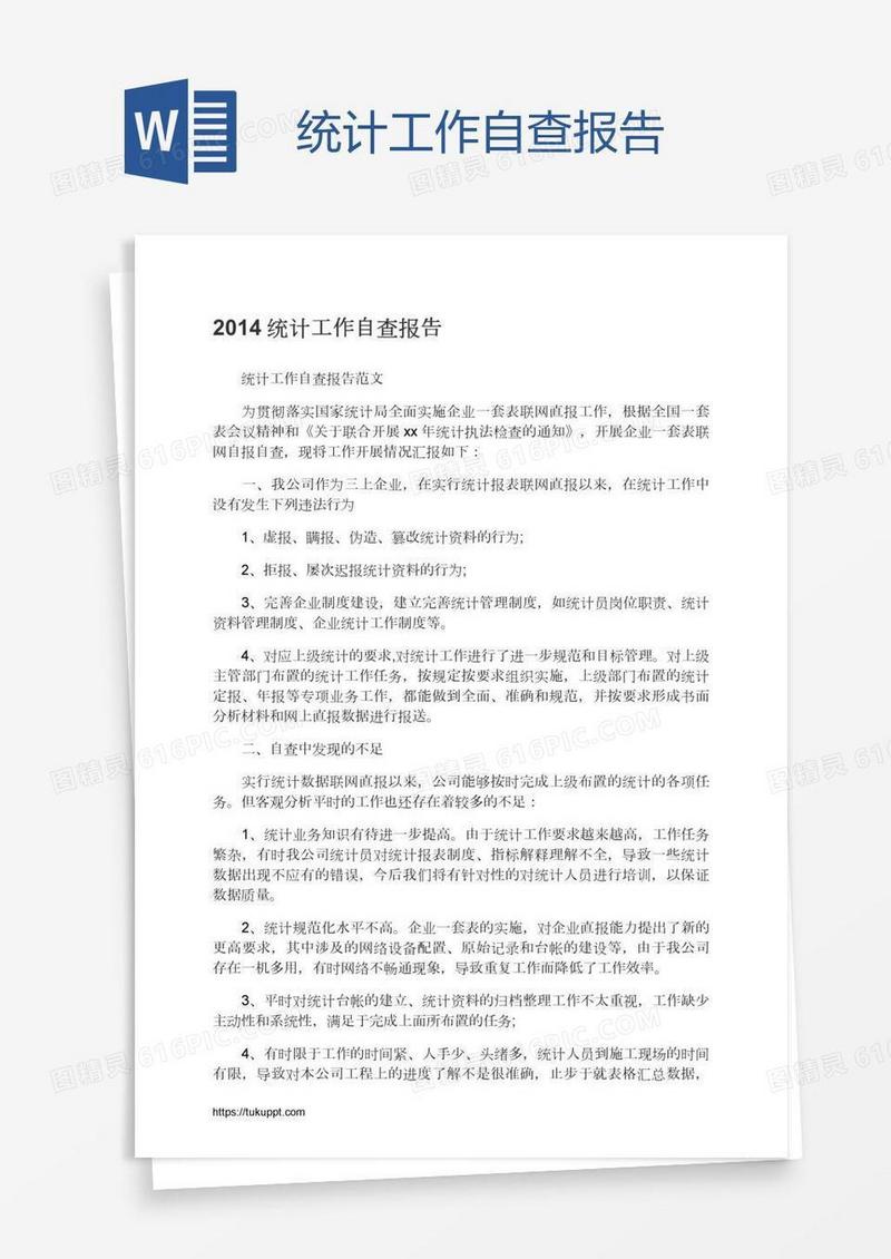 统计工作自查报告
