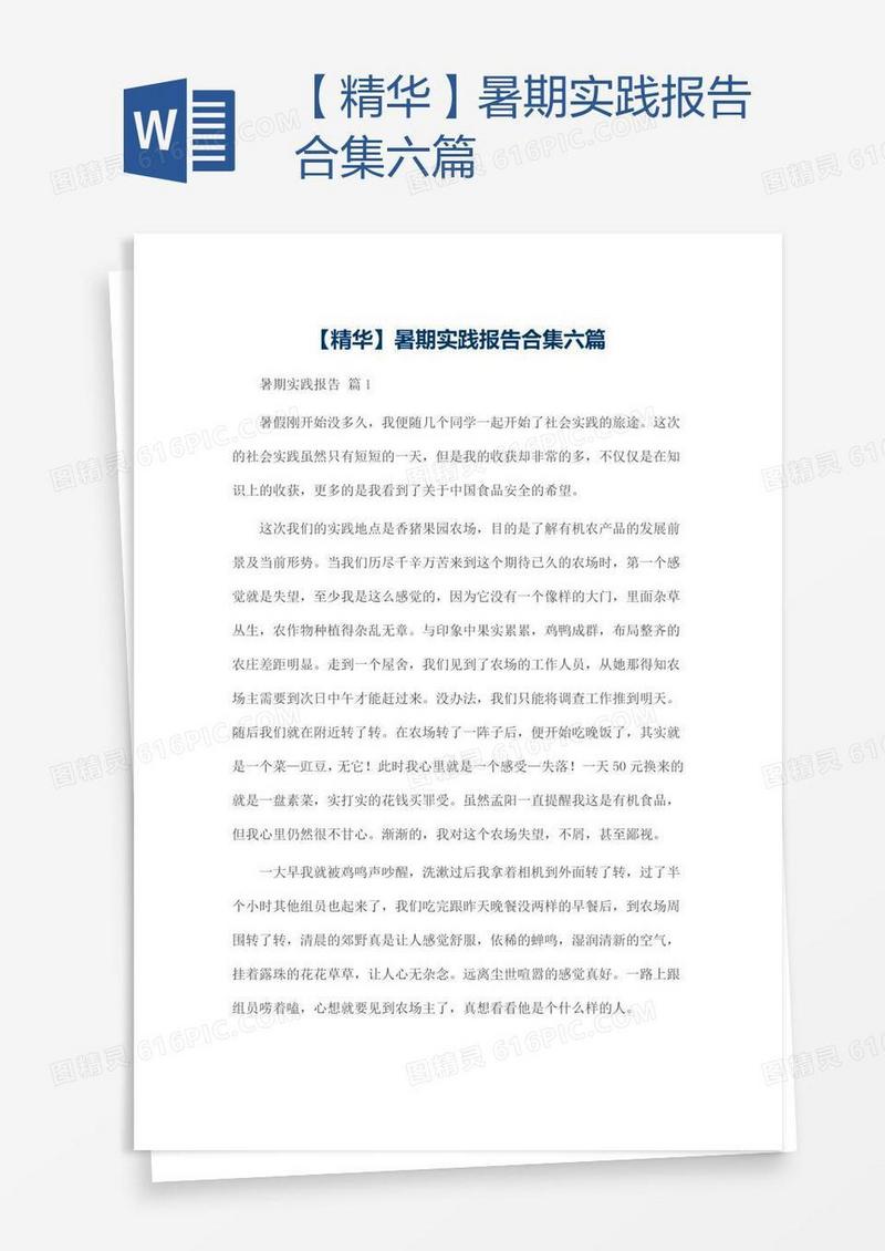 【精华】暑期实践报告合集六篇