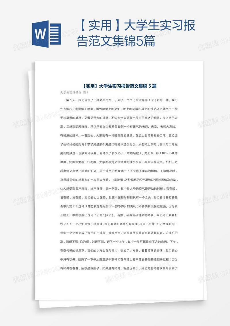 【实用】大学生实习报告范文集锦5篇