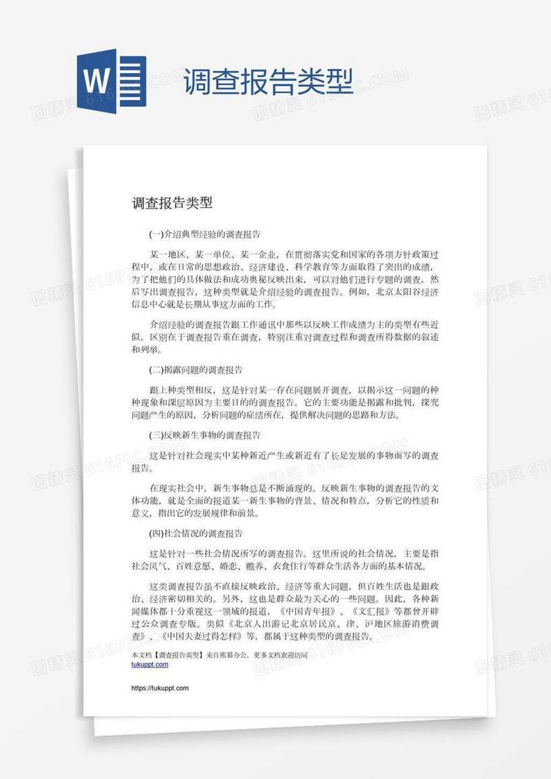 调查报告类型