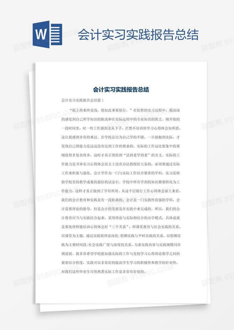 会计实习实践报告总结