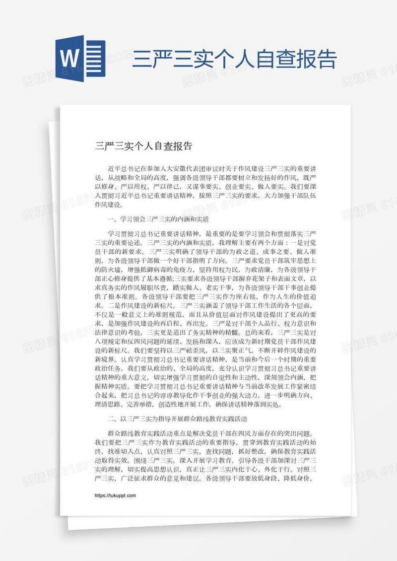 三严三实个人自查报告