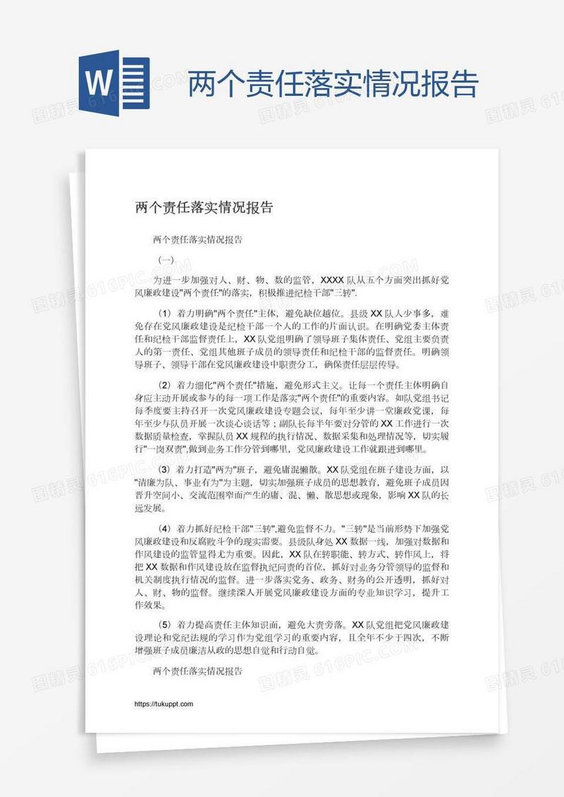 两个责任落实情况报告