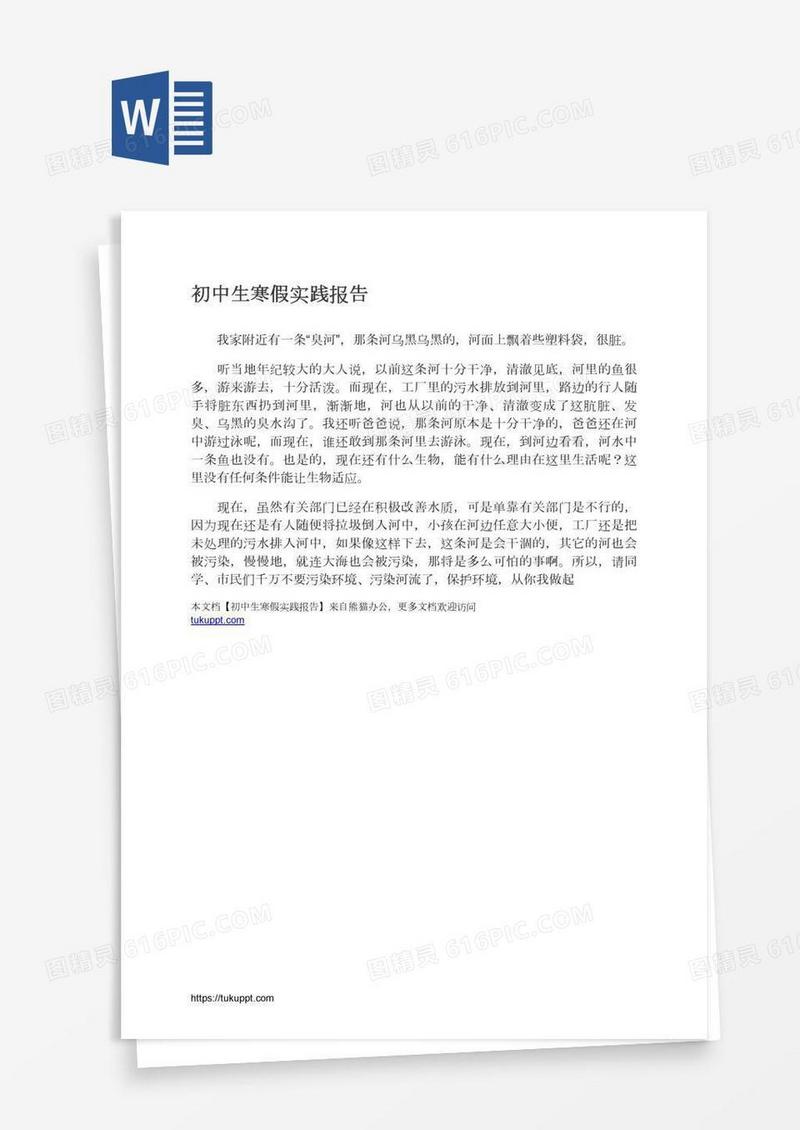 初中生寒假实践报告