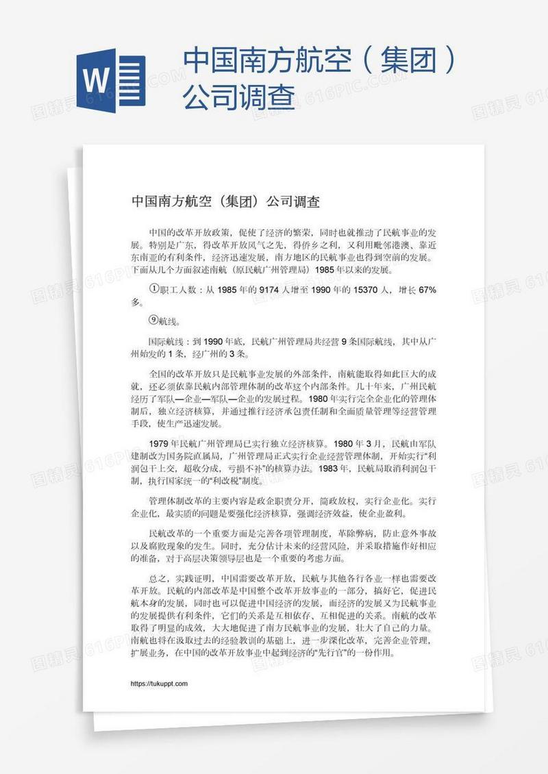 中国南方航空（集团）公司调查