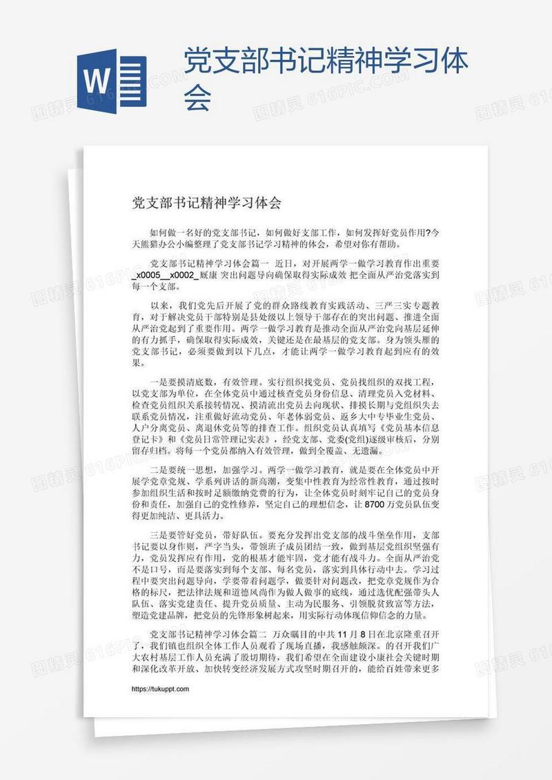 党支部书记精神学习体会