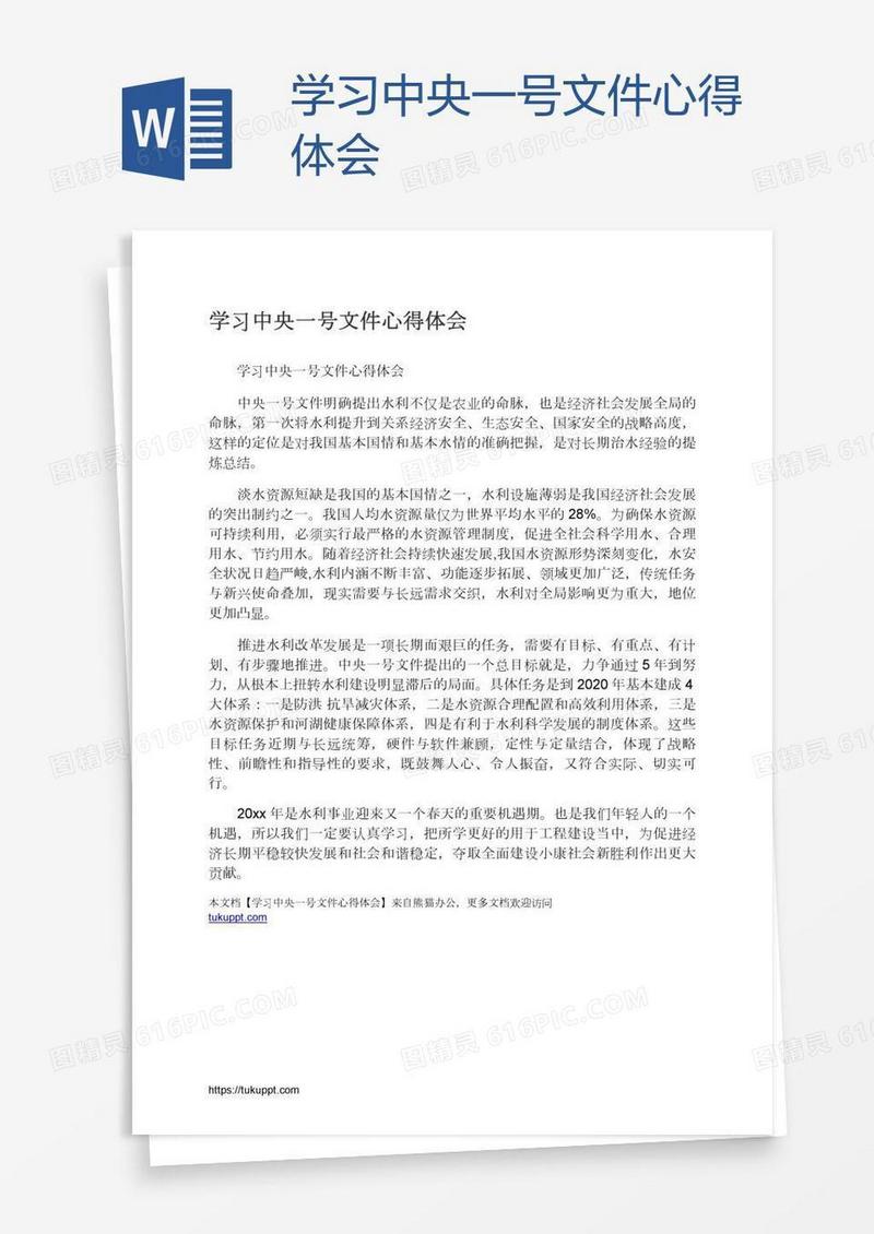 学习中央一号文件心得体会