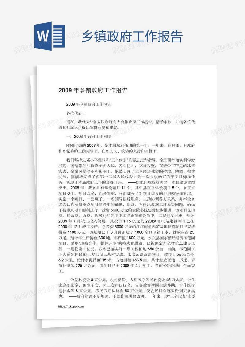 乡镇政府工作报告