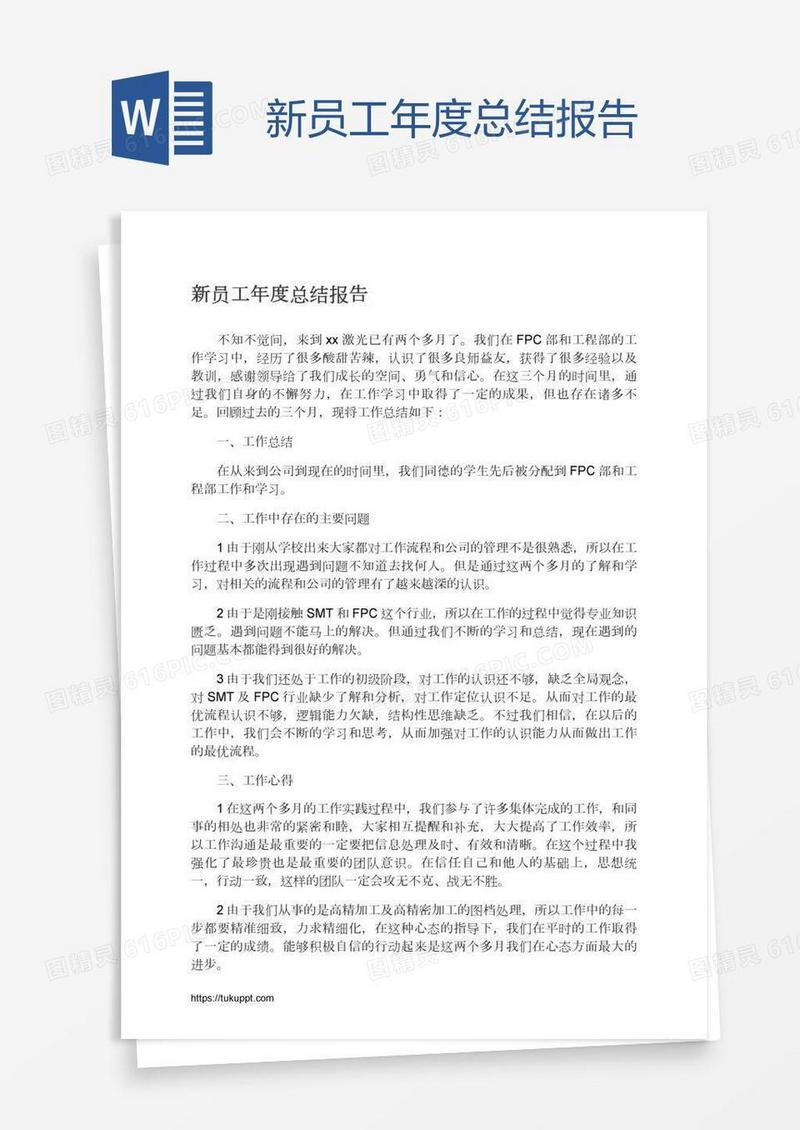 新员工年度总结报告