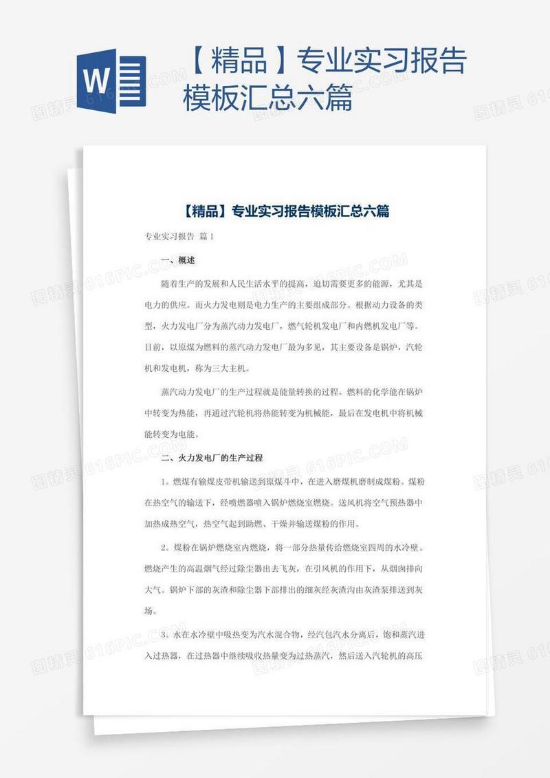 【精品】专业实习报告模板汇总六篇