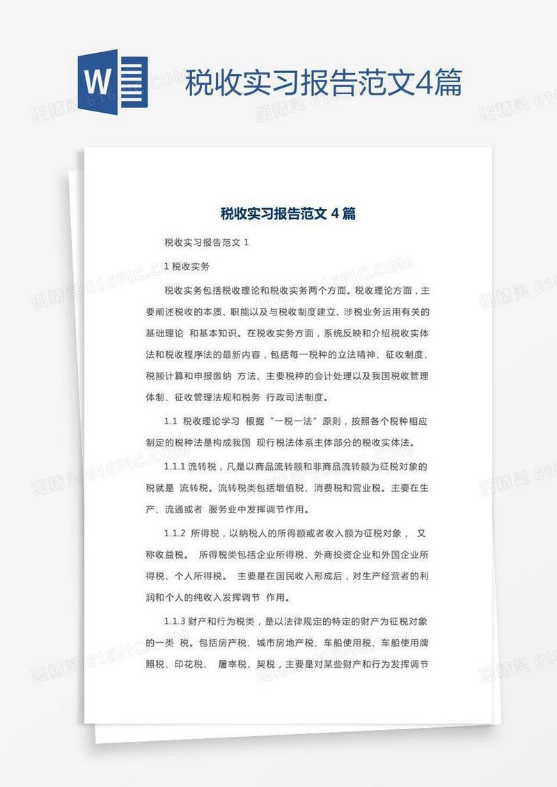 税收实习报告范文4篇
