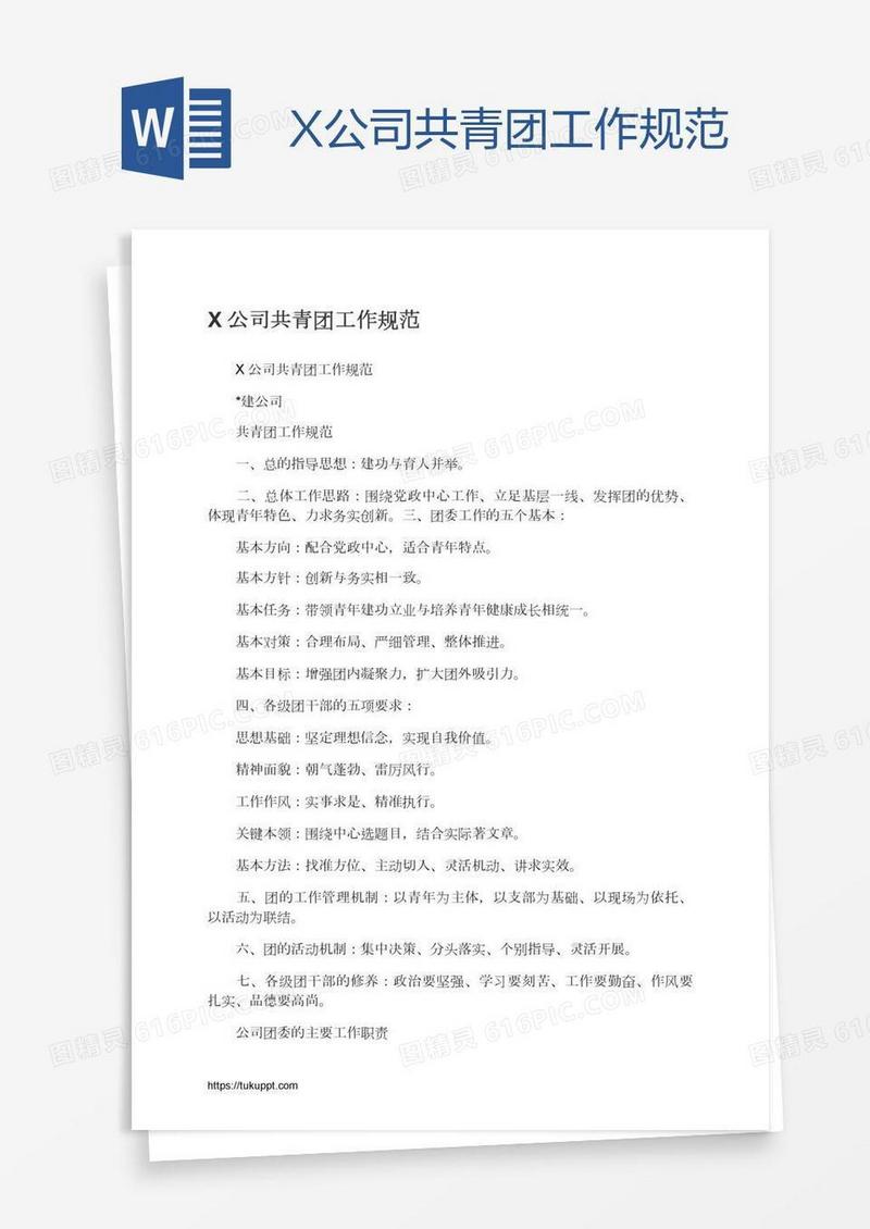 X公司共青团工作规范