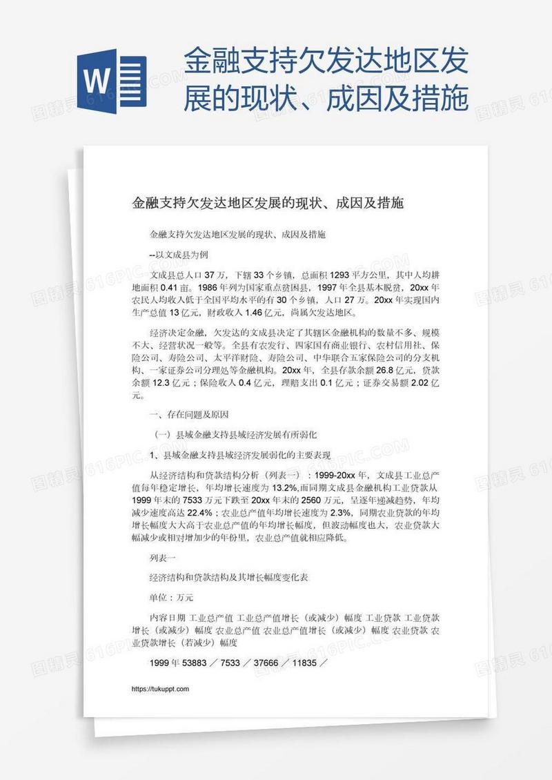 金融支持欠发达地区发展的现状、成因及措施
