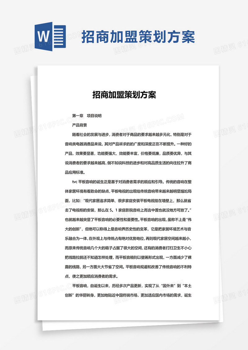招商加盟策划方案word模板