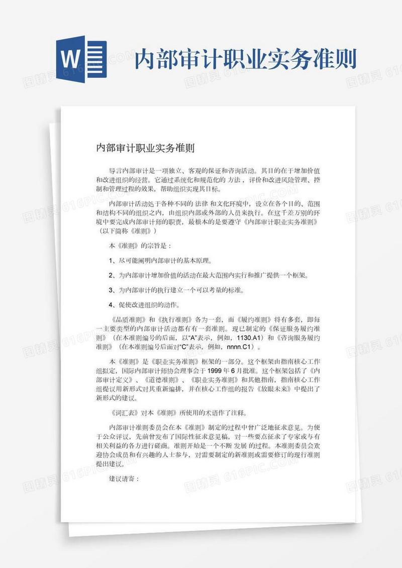 内部审计职业实务准则