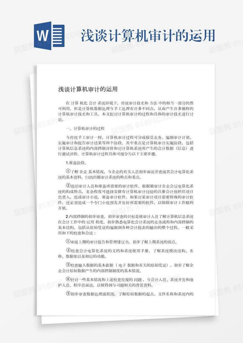 浅谈计算机审计的运用