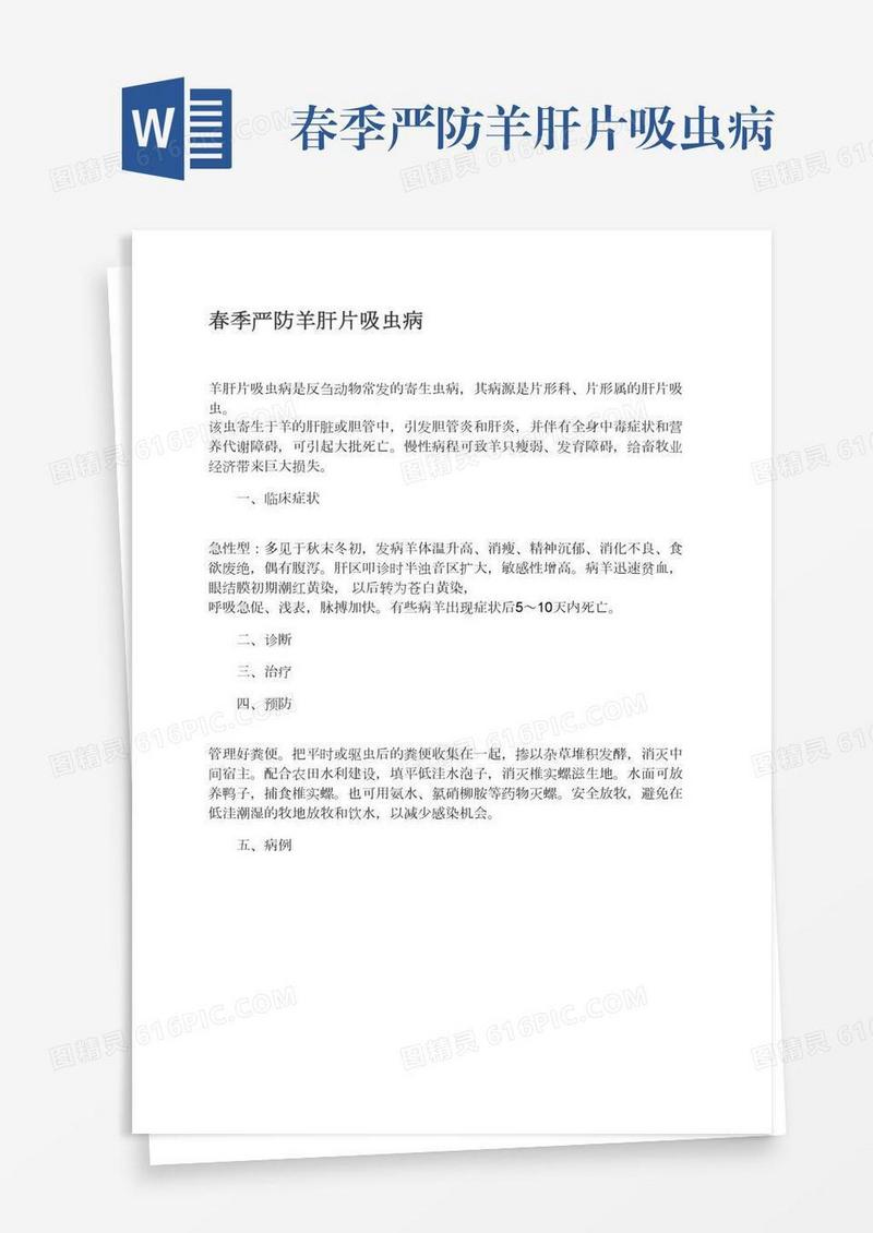 春季严防羊肝片吸虫病