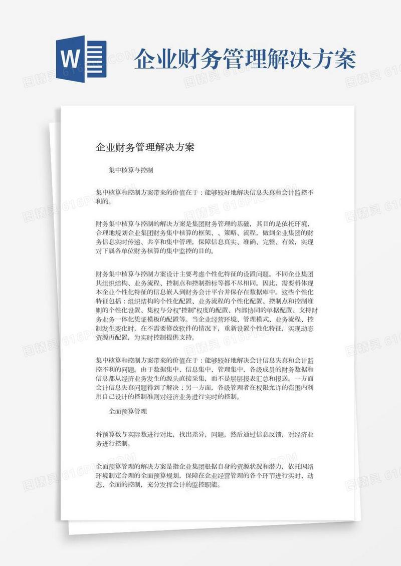 企业财务管理解决方案