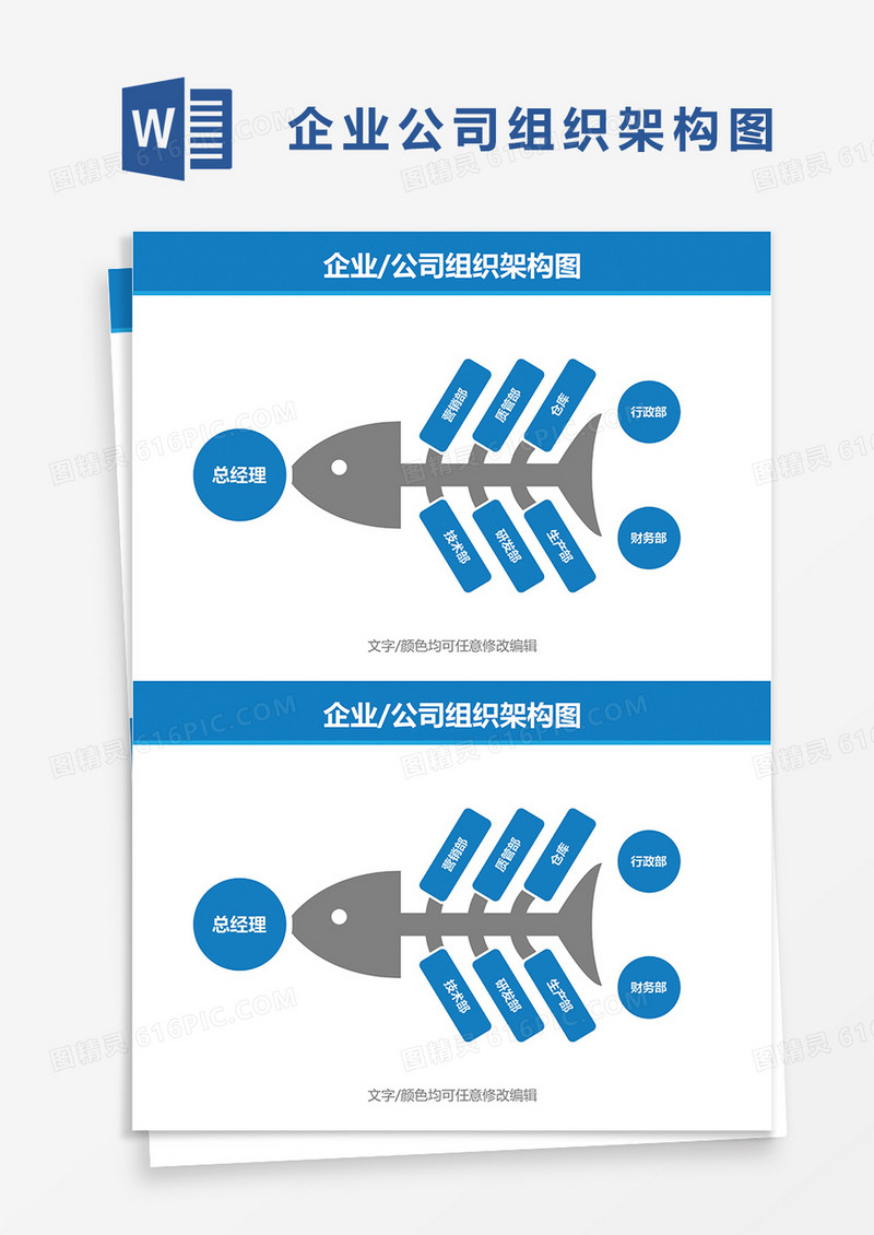 企业公司组织架构图word模板word模板